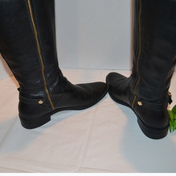 Michael Korn Leather Riding Boots with Gold Accents Size 7 - Picture 7 of 8
